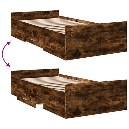 Telaio del letto con storage Rovere Fumo 80 x 200 cm | homemem39
