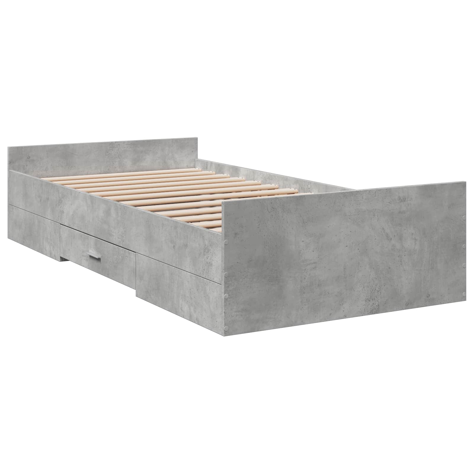 Telaio del letto con storage Grigio Cemento 80 x 200 cm | homemem39