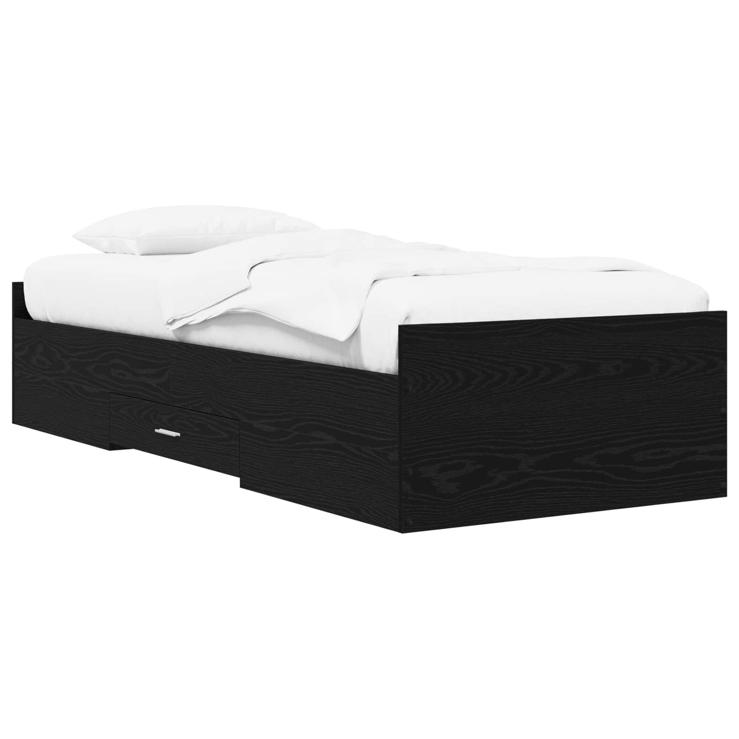 Telaio del letto con storage Rovere Nero 80 x 200 cm | homemem39