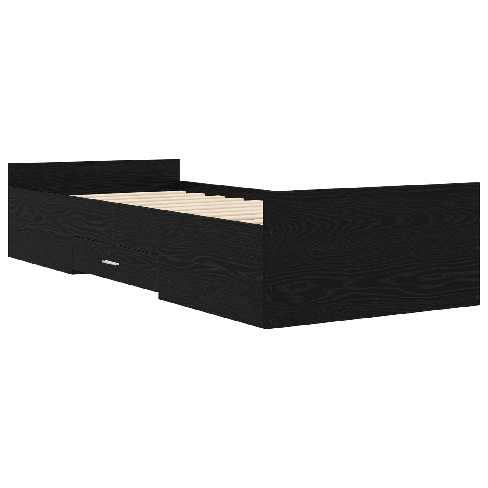 Telaio del letto con storage Rovere Nero 80 x 200 cm | homemem39