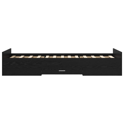 Telaio del letto con storage Rovere Nero 80 x 200 cm | homemem39
