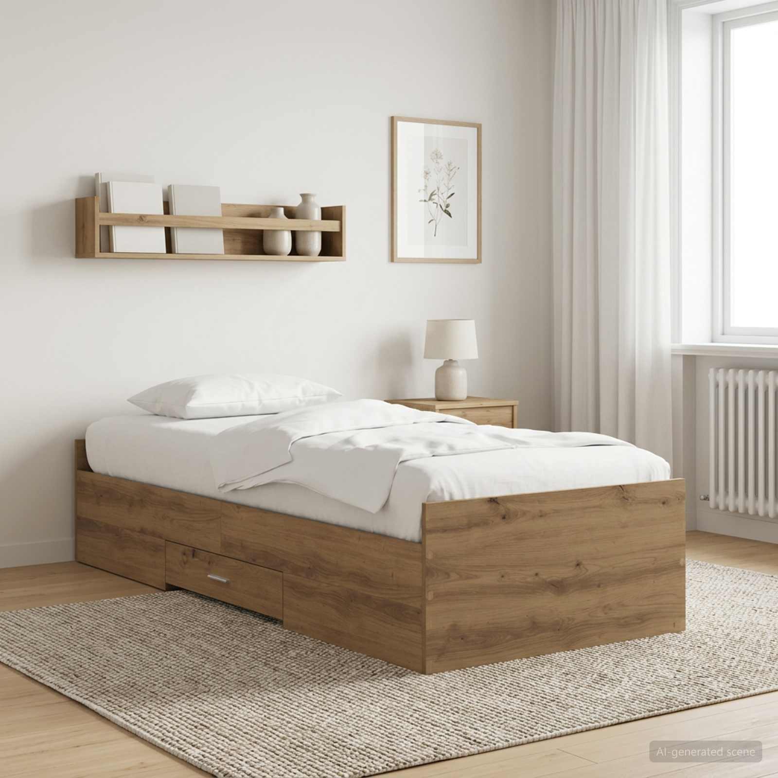 Telaio del letto con storage Rovere Artigianale 80 x 200 cm | homemem39