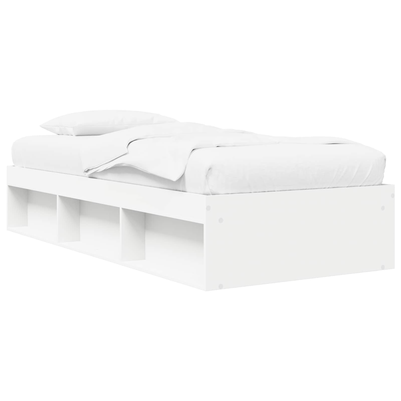 Telaio del letto con storage con lo scaffale Bianco 80 x 200 cm | homemem39