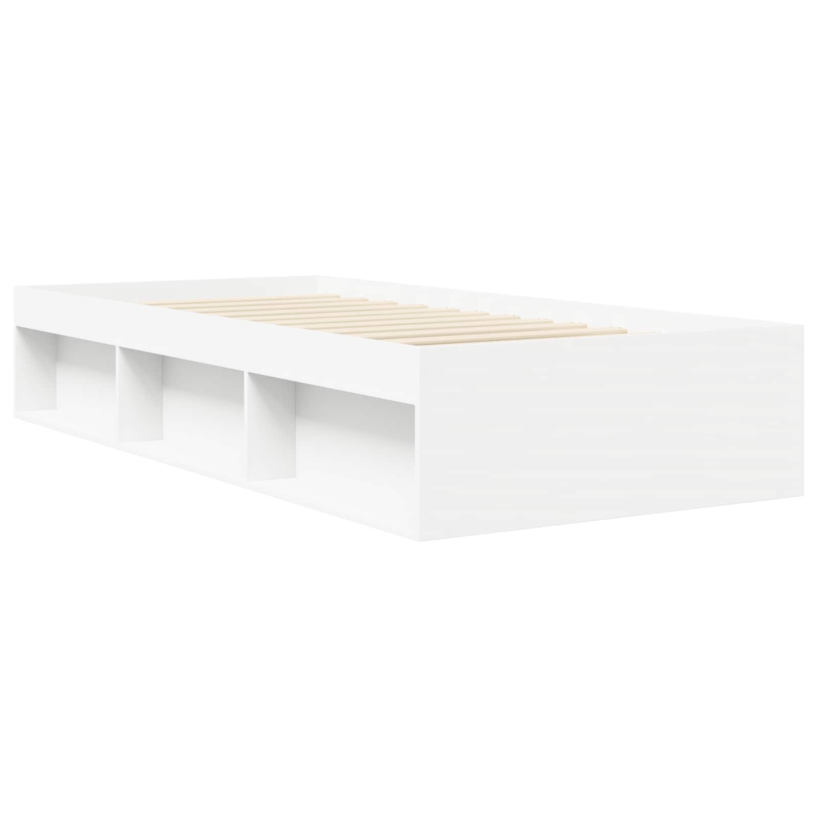 Telaio del letto con storage con lo scaffale Bianco 80 x 200 cm | homemem39