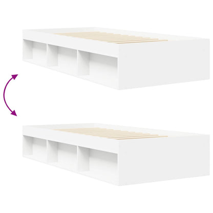 Telaio del letto con storage con lo scaffale Bianco 80 x 200 cm | homemem39