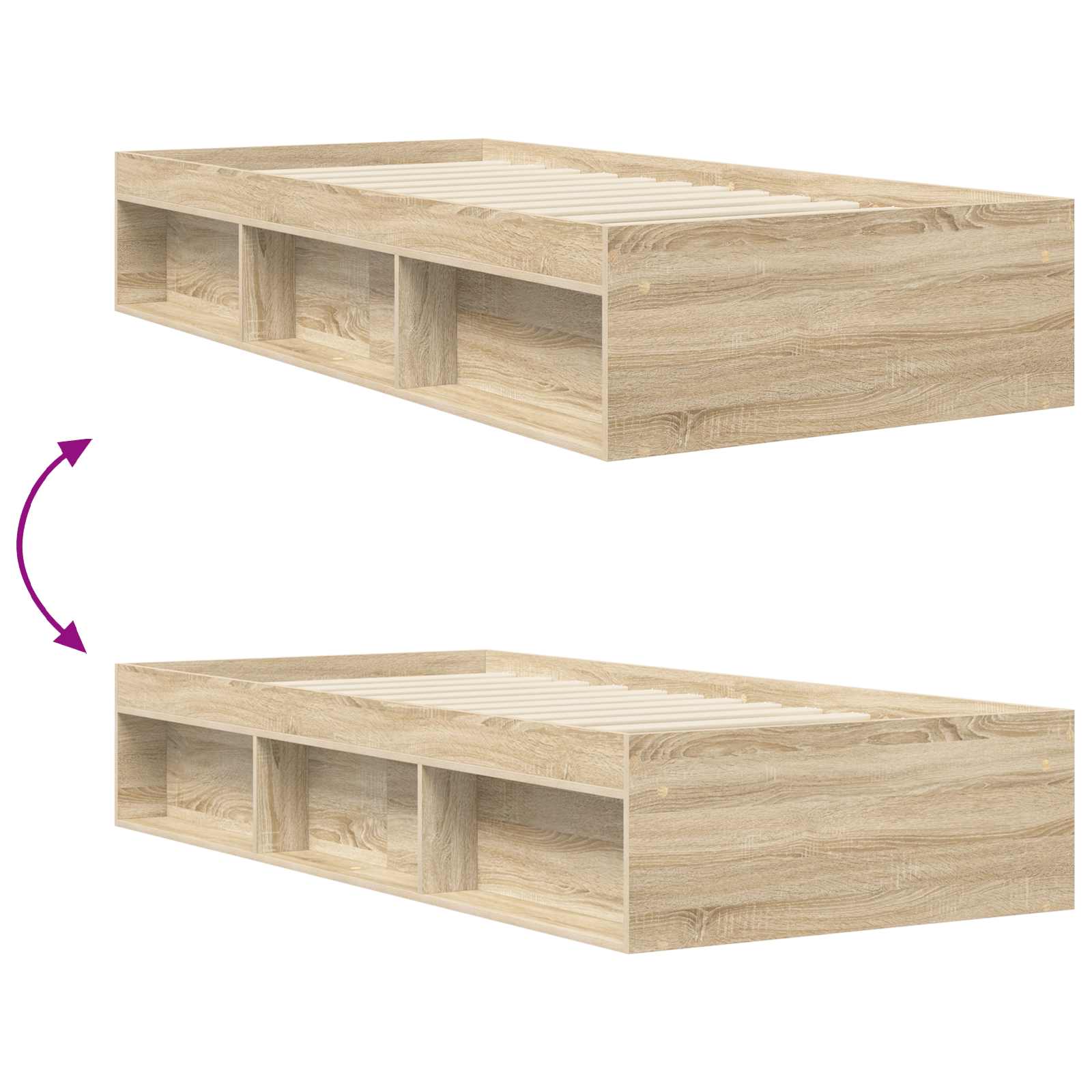 Telaio del letto con storage Rovere Sonoma 80 x 200 cm | homemem39