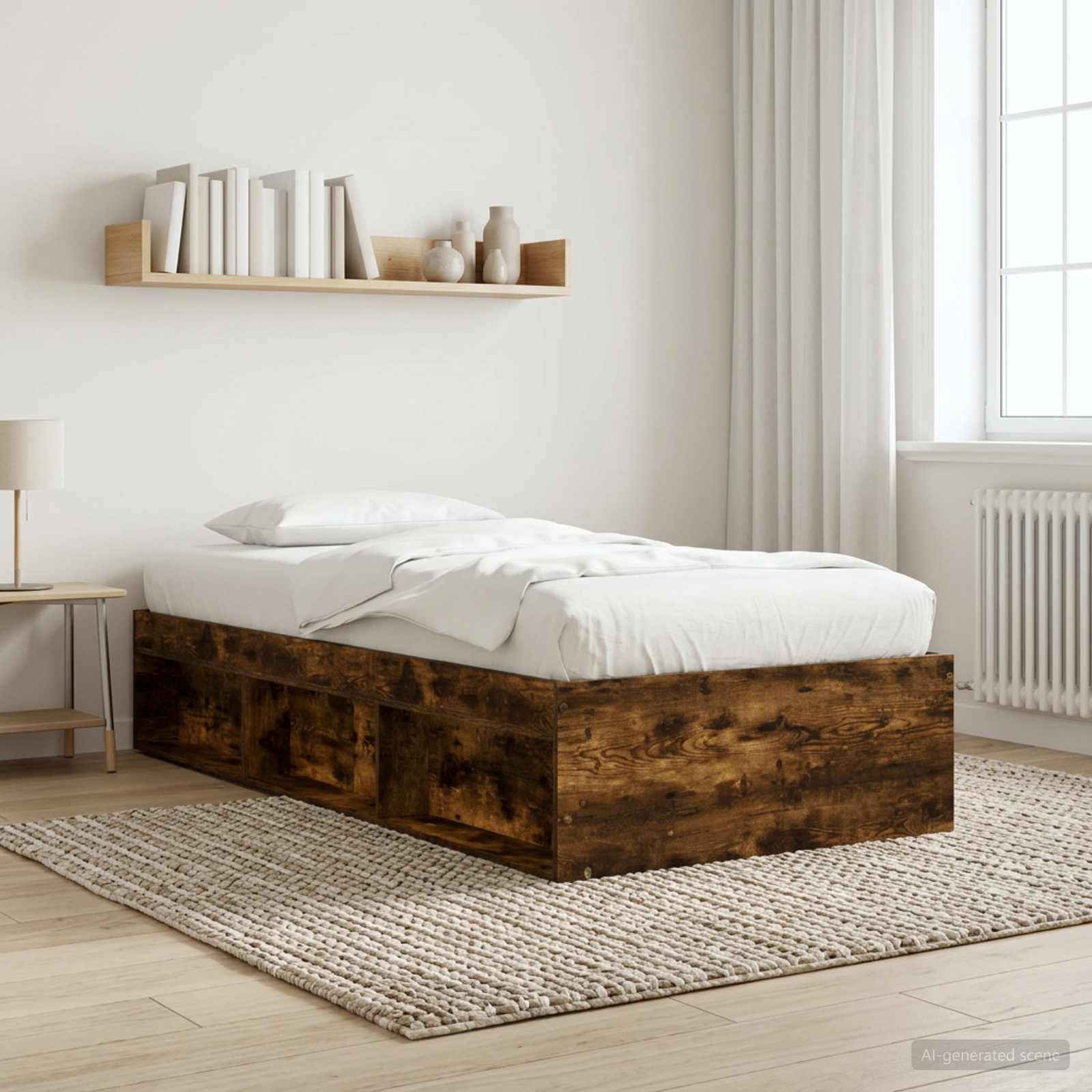 Telaio del letto con storage Rovere Fumo 80 x 200 cm | homemem39