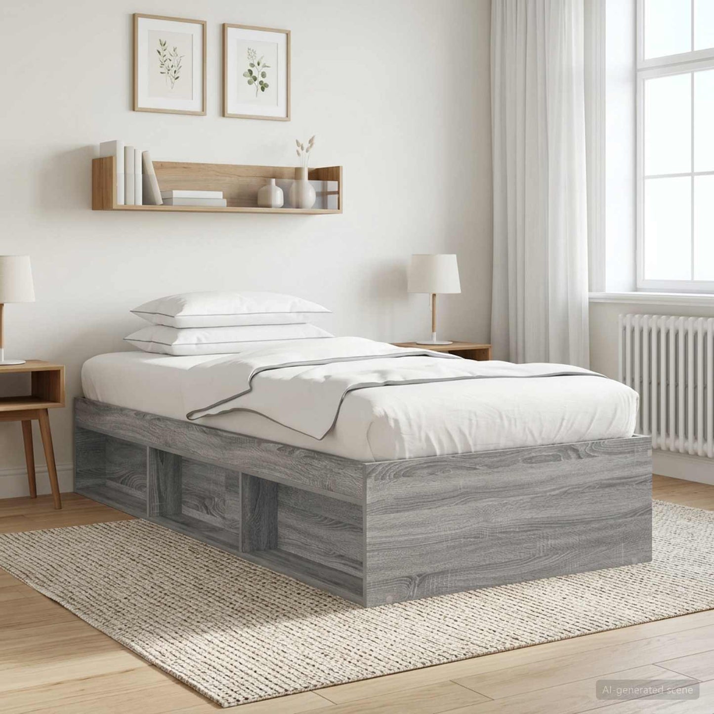 Telaio del letto con storage Sonoma grigio 80 x 200 cm | homemem39