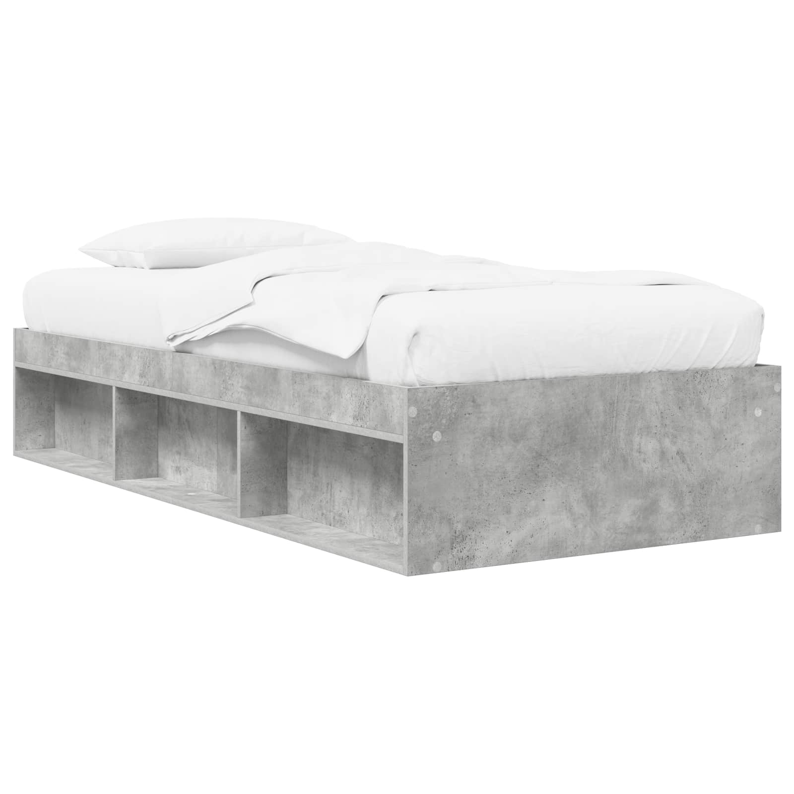 Telaio del letto con storage Grigio Cemento 80 x 200 cm | homemem39