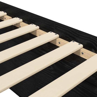 Telaio del letto con storage Rovere Nero 80 x 200 cm