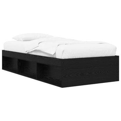 Telaio del letto con storage Rovere Nero 80 x 200 cm
