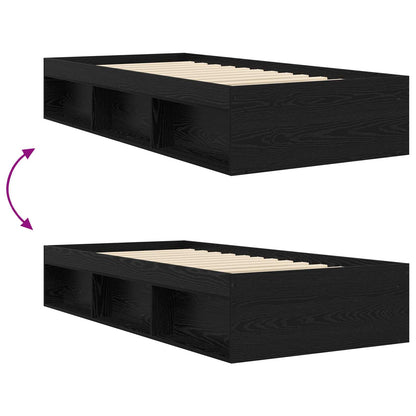 Telaio del letto con storage Rovere Nero 80 x 200 cm | homemem39
