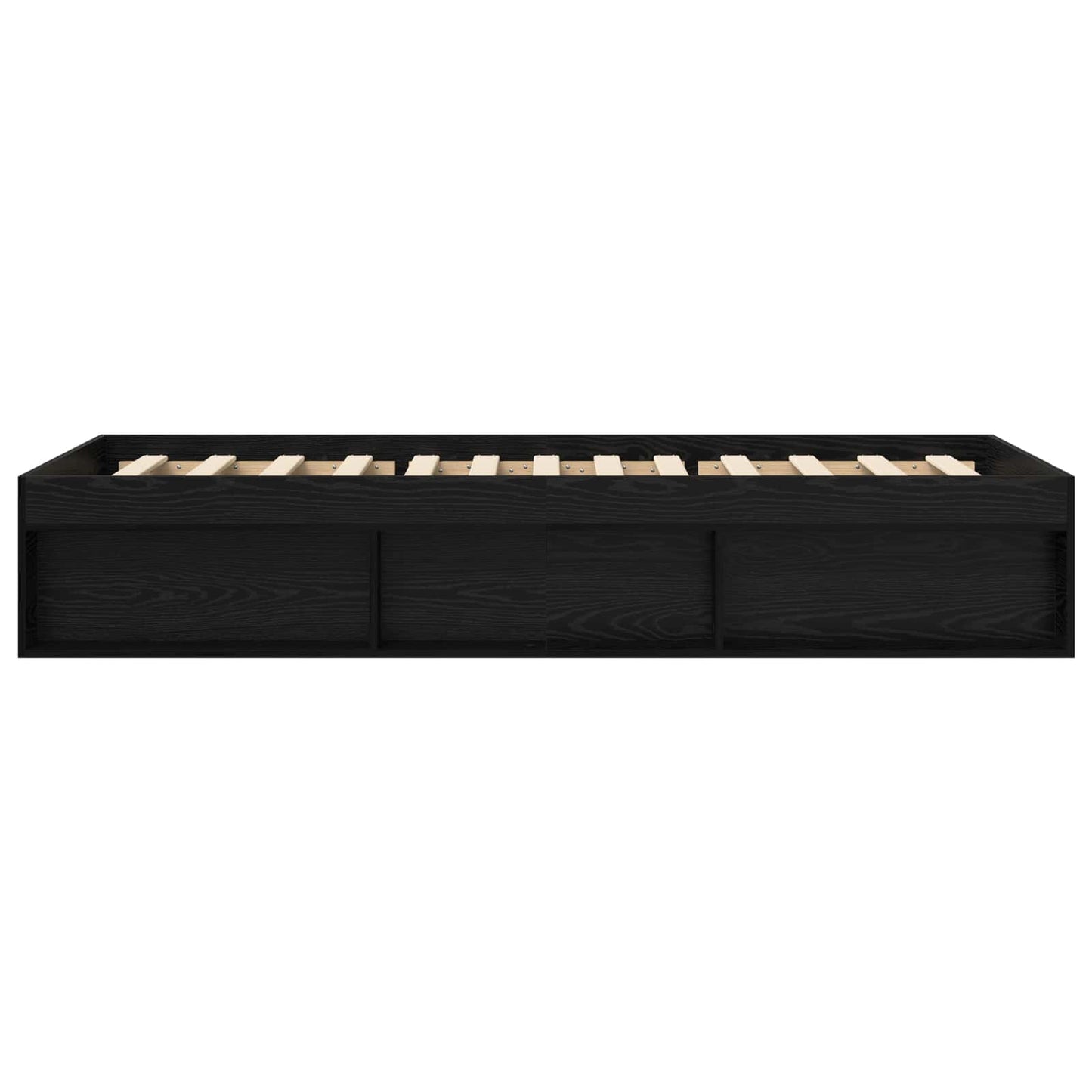 Telaio del letto con storage Rovere Nero 80 x 200 cm