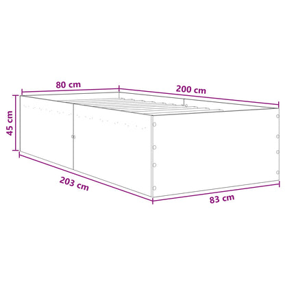 Struttura letto a pavimento Sonoma grigio 80 x 200 cm | homemem39