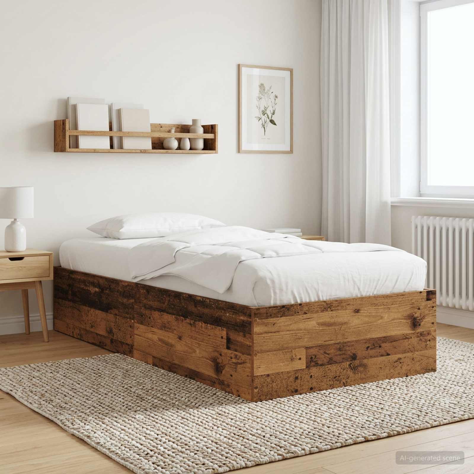 Struttura letto a pavimento Legno antico 80 x 200 cm | homemem39