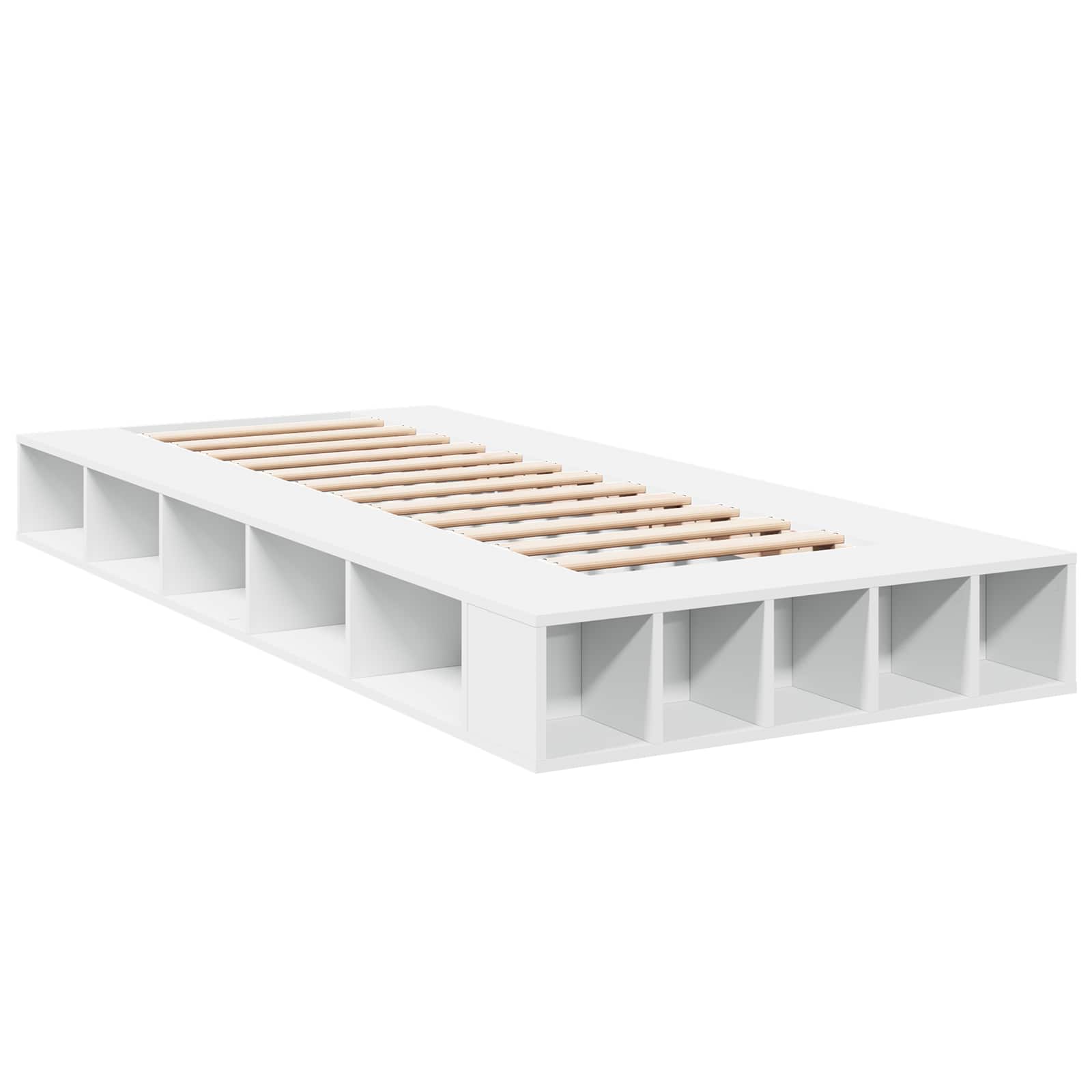 Telaio del letto con storage con lo scaffale Bianco 80 x 200 cm | homemem39