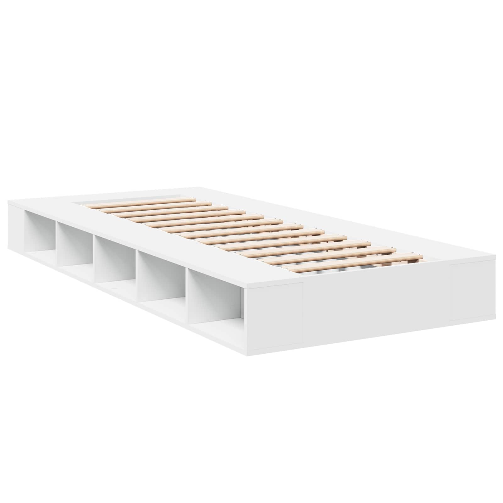 Telaio del letto con storage con lo scaffale Bianco 80 x 200 cm | homemem39