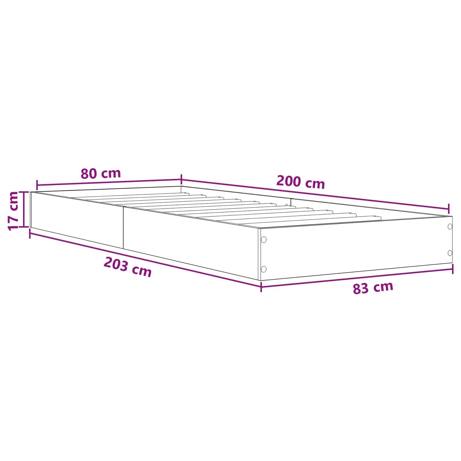 Telaio del letto con storage con lo scaffale Bianco 80 x 200 cm | homemem39
