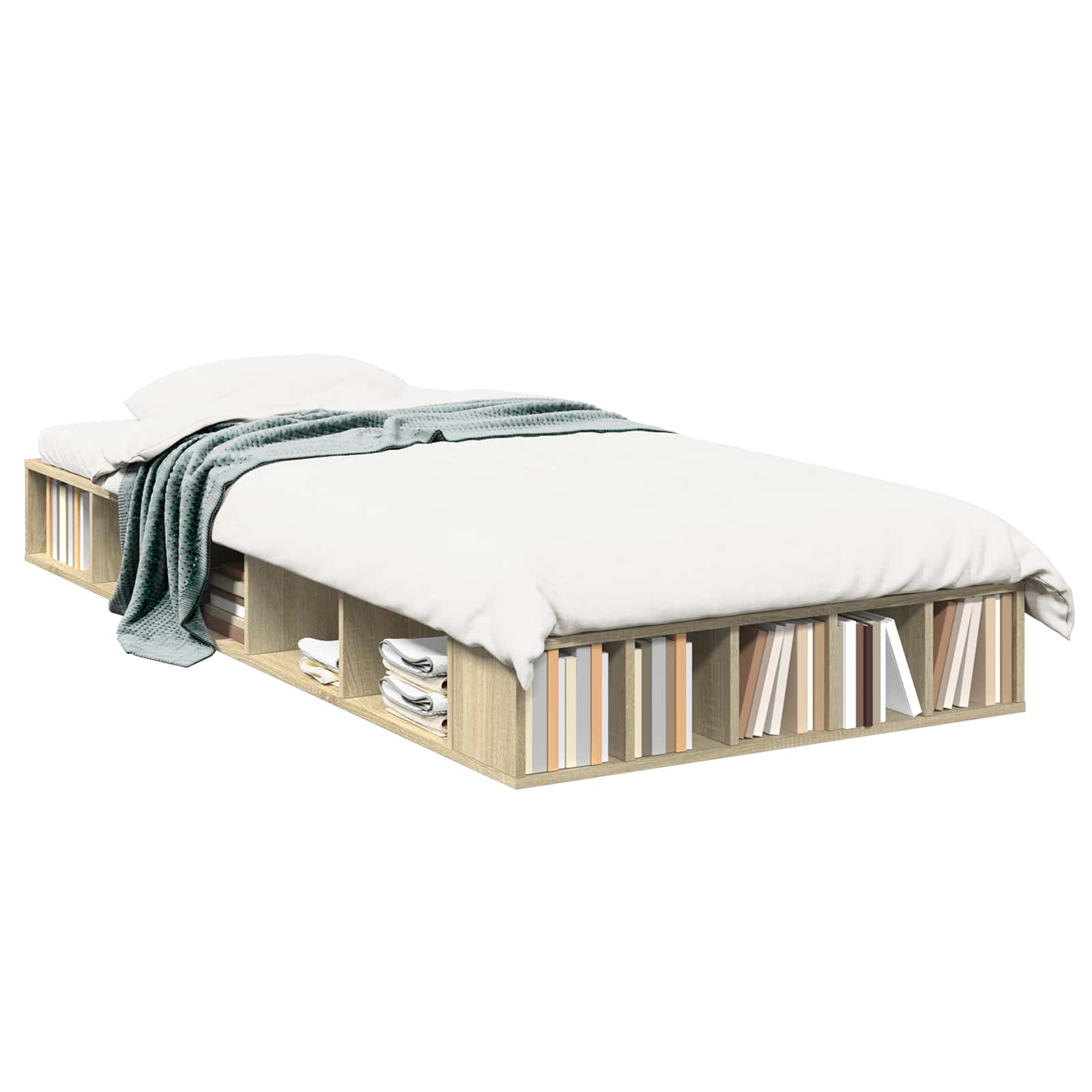 Telaio del letto con storage Rovere Sonoma 80 x 200 cm | homemem39