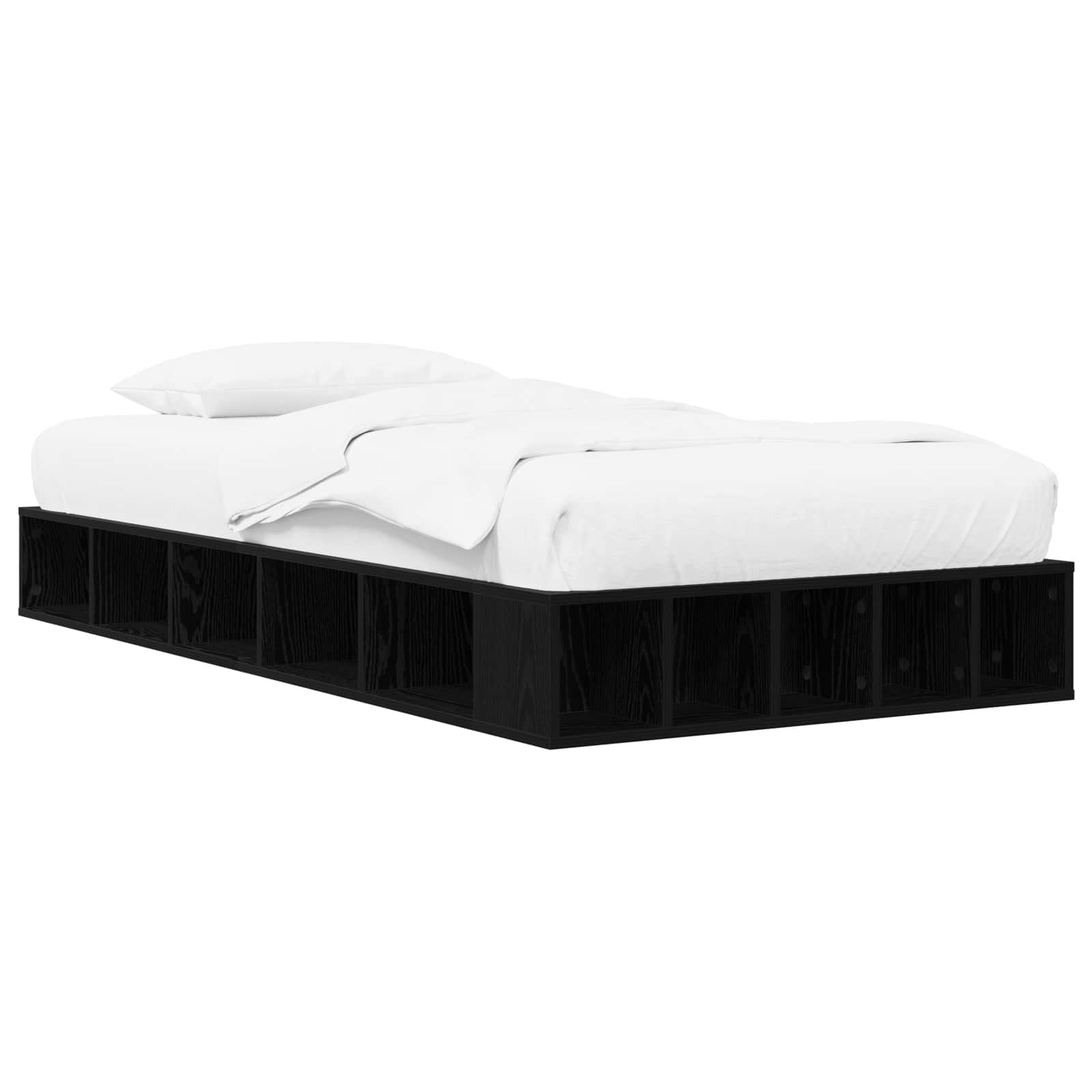 Telaio del letto con storage Rovere Nero 80 x 200 cm | homemem39