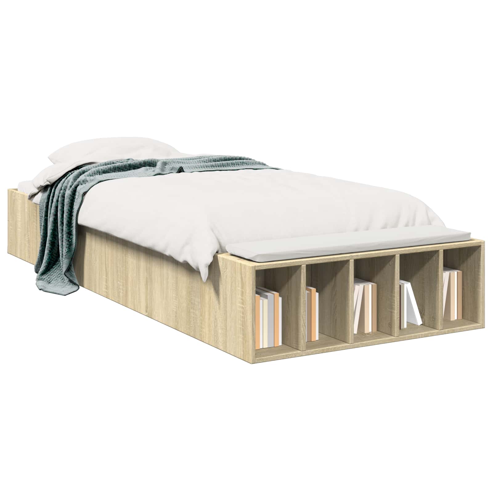 Telaio del letto con storage Rovere Sonoma 80 x 200 cm | homemem39