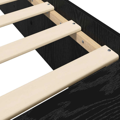 Telaio del letto con storage Rovere Nero 80 x 200 cm | homemem39