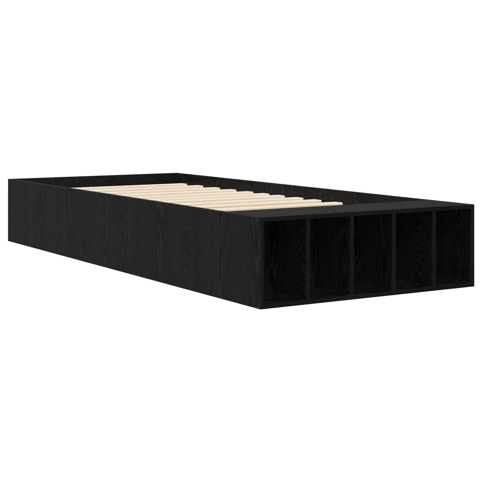 Telaio del letto con storage Rovere Nero 80 x 200 cm | homemem39