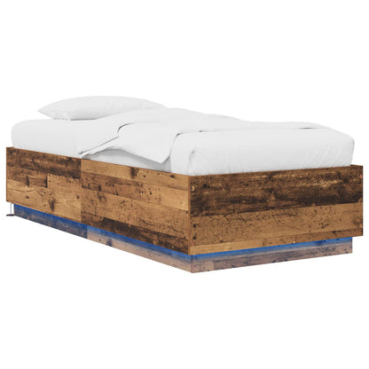 Letto con LED Legno antico 80 x 200 cm Legno ingegnerizzato | homemem39