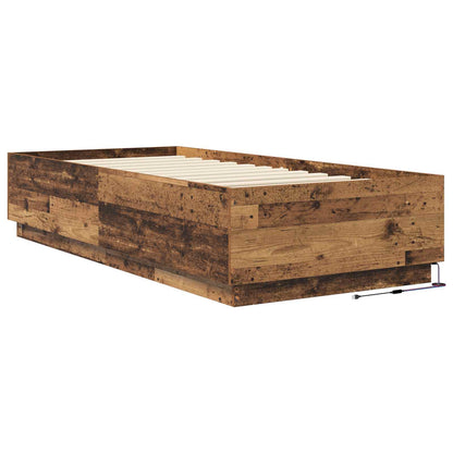 Letto con LED Legno antico 80 x 200 cm Legno ingegnerizzato | homemem39