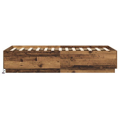 Letto con LED Legno antico 80 x 200 cm Legno ingegnerizzato | homemem39