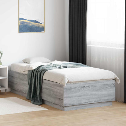 Letto con LED Sonoma grigio 80 x 200 cm Legno ingegnerizzato