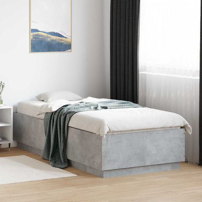 Letto con LED Grigio Cemento 80 x 200 cm Legno ingegnerizzato