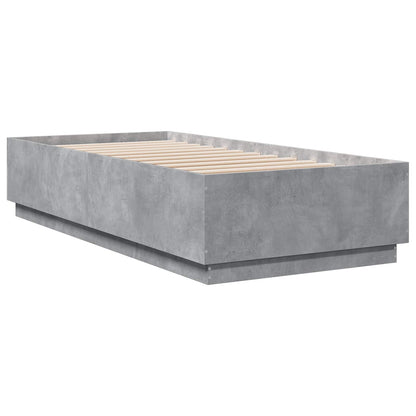 Letto con LED Grigio Cemento 80 x 200 cm Legno ingegnerizzato | homemem39