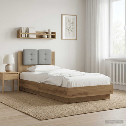 Struttura letto con testata Rovere Artigianale 80 x 200 cm | homemem39