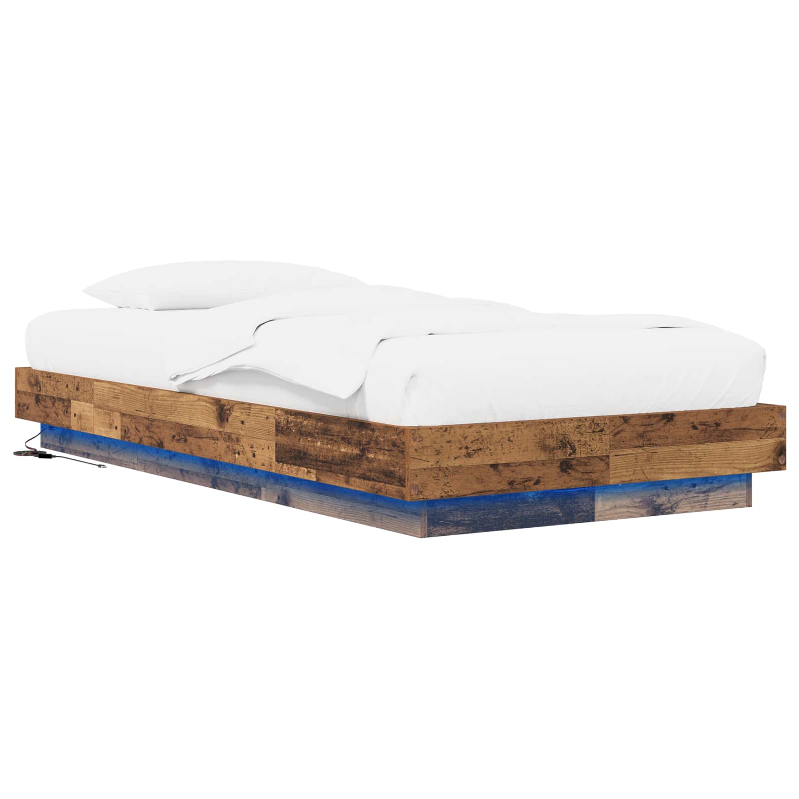 Letto con LED Legno antico 80 x 200 cm Legno ingegnerizzato | homemem39