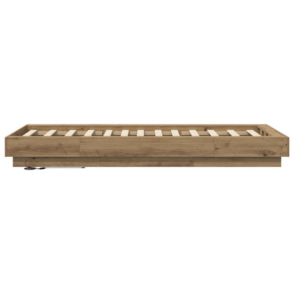 Letto con LED con strisce LED Rovere Artigianale 80 x 200 cm | homemem39