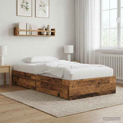 Telaio del letto con storage Legno antico 80 x 200 cm | homemem39