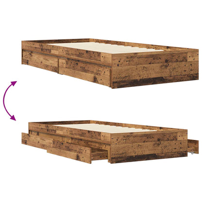 Telaio del letto con storage Legno antico 80 x 200 cm | homemem39