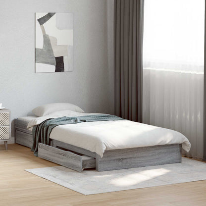 Telaio del letto con storage Sonoma grigio 80 x 200 cm | homemem39