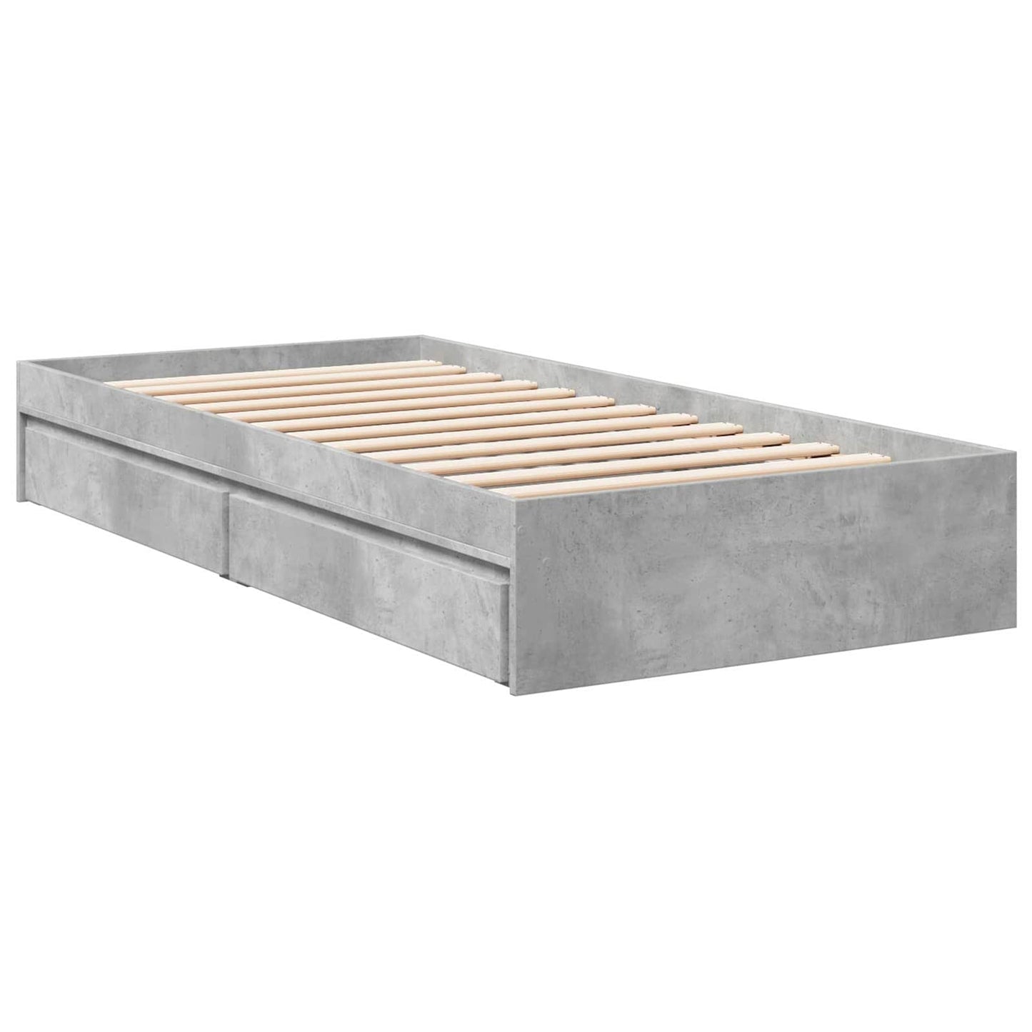 Telaio del letto con storage Grigio Cemento 80 x 200 cm | homemem39