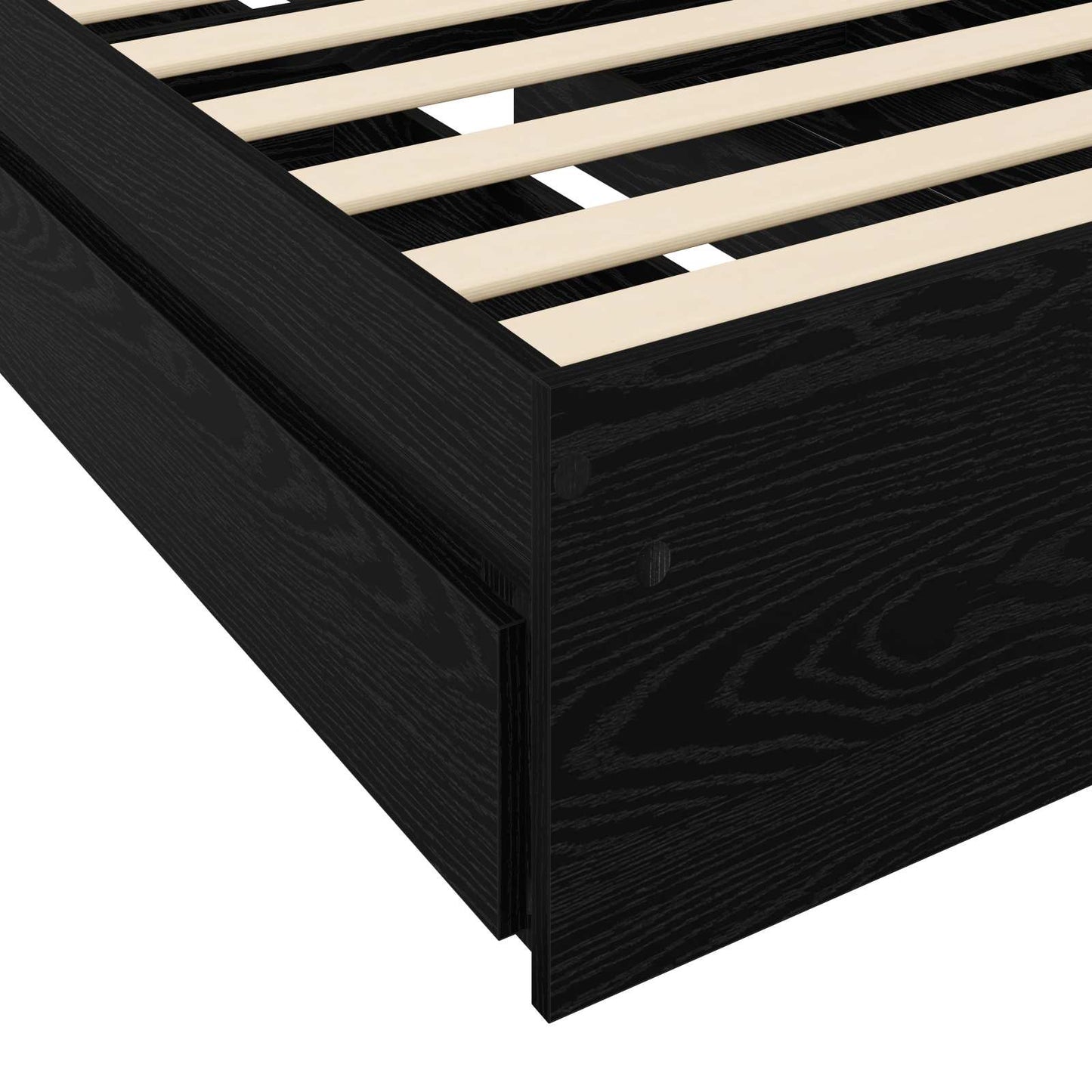 Telaio del letto con storage Rovere Nero 80 x 200 cm | homemem39