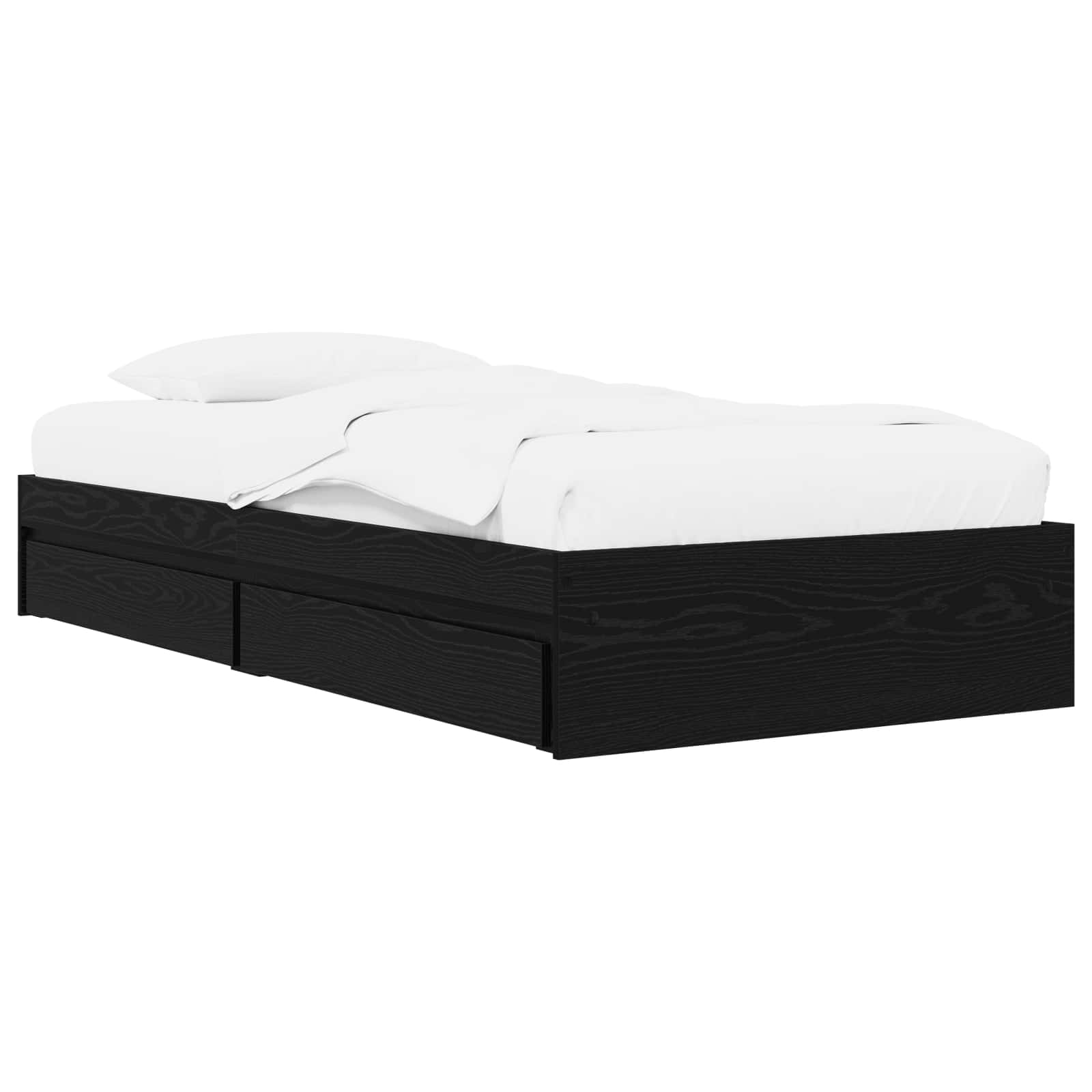 Telaio del letto con storage Rovere Nero 80 x 200 cm | homemem39