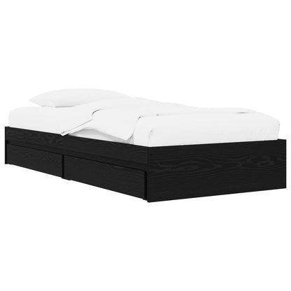 Telaio del letto con storage Rovere Nero 80 x 200 cm | homemem39