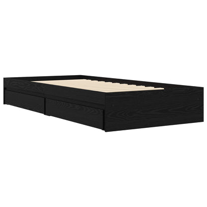 Telaio del letto con storage Rovere Nero 80 x 200 cm | homemem39