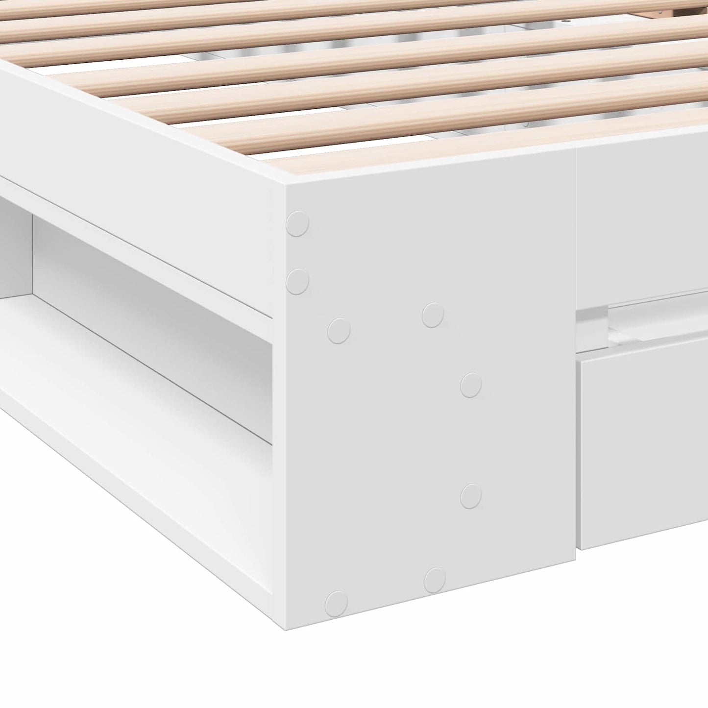Telaio del letto con storage con cassetto Bianco 80 x 200 cm | homemem39