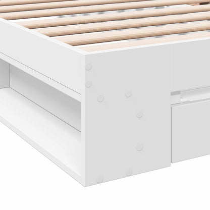 Telaio del letto con storage con cassetto Bianco 80 x 200 cm | homemem39