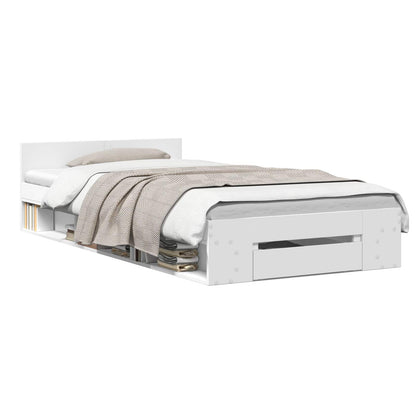 Telaio del letto con storage con cassetto Bianco 80 x 200 cm | homemem39
