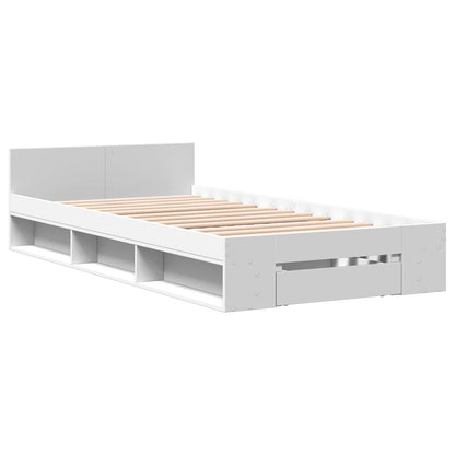 Telaio del letto con storage con cassetto Bianco 80 x 200 cm | homemem39
