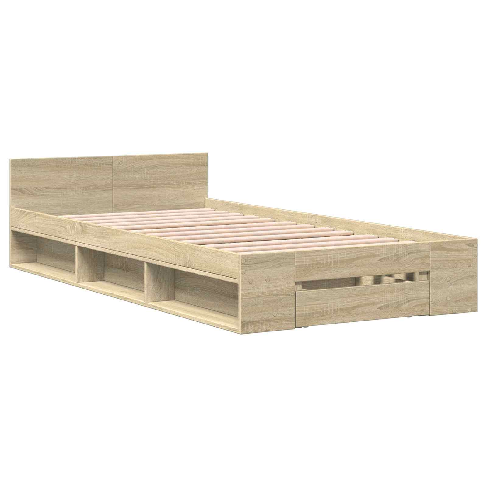 Telaio del letto con storage Rovere Sonoma 80 x 200 cm | homemem39