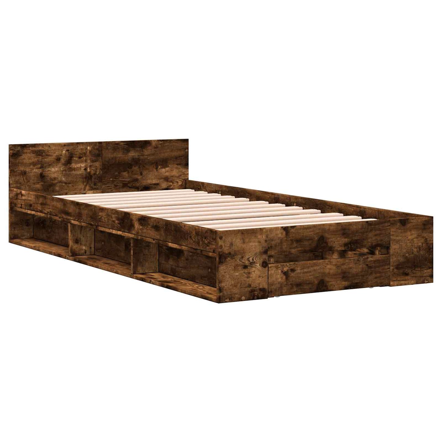 Telaio del letto con storage Rovere Fumo 80 x 200 cm | homemem39